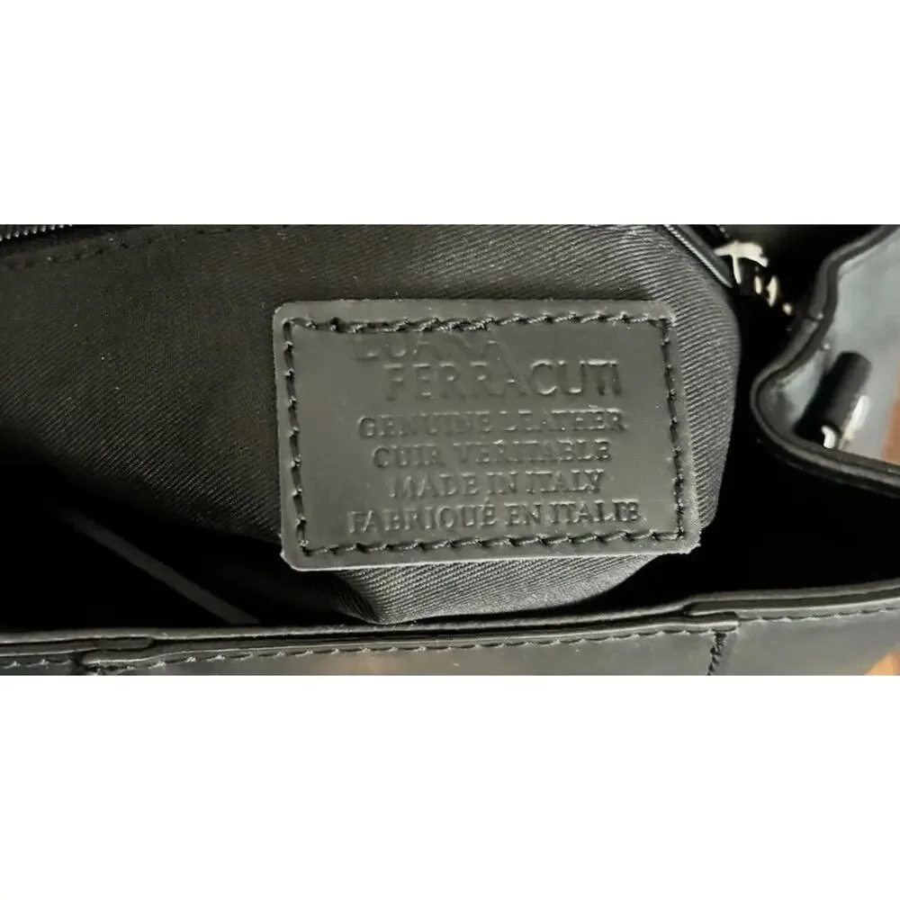 Luana Ferracuti Italy Leather Convertible Black Backpack